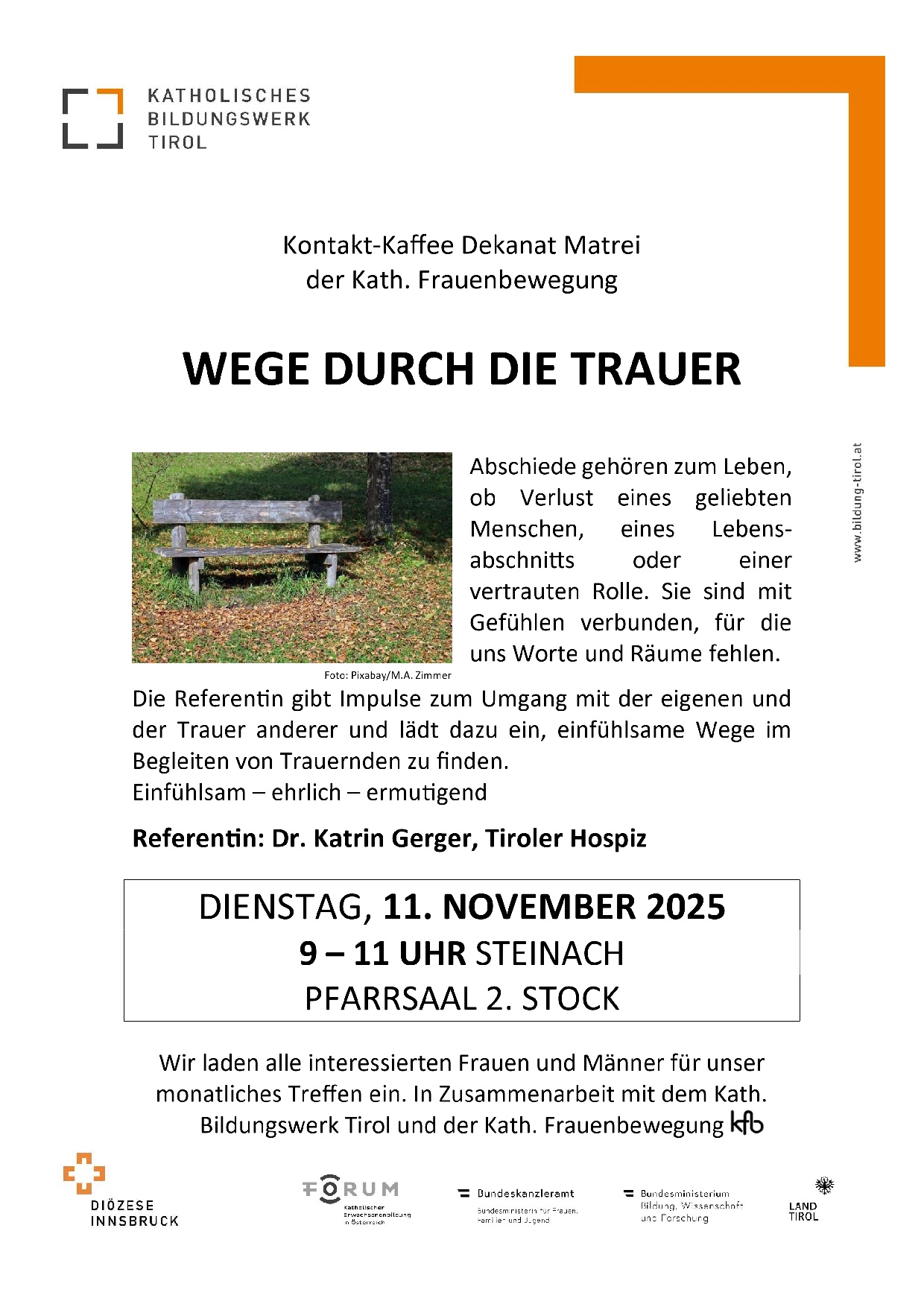 2025 11 11 kfb Kontaktkaffee Wege durch die Trauer