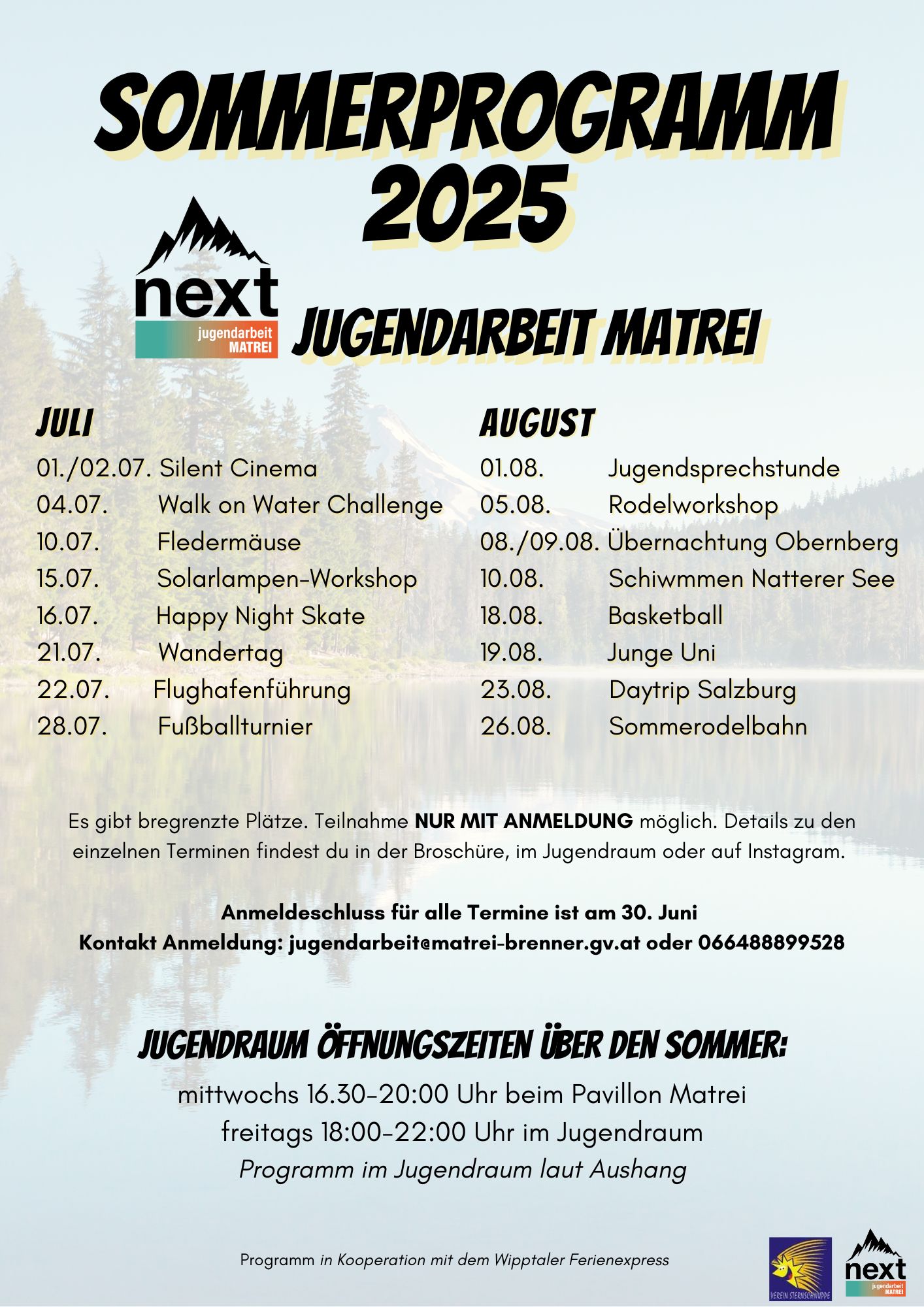 Sommerprogramm next 2025 Plakat